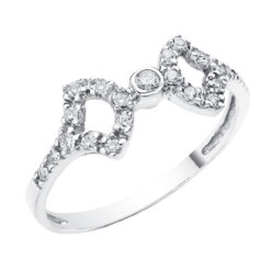 Anillo oro blanco con circonitas
