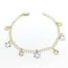Pulsera oro 18 k. con flores