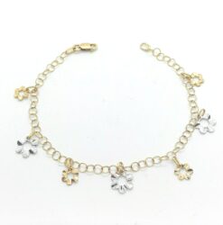 Pulsera oro 18 k. con flores