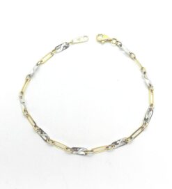Pulsera oro eslabones bicolor