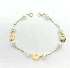 Pulsera comunión oro perlas