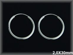 Pendientes aro liso 30x2 mm.