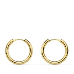 Pendientes aro medida 17 x 2 mm, oro 18k