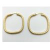 Pendientes aro cuadrado matizado medida 36 x 3 mm, oro 18 k