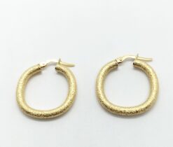 Pendientes aro mujer matizados, medida 22 x 3 mm oro 18 k