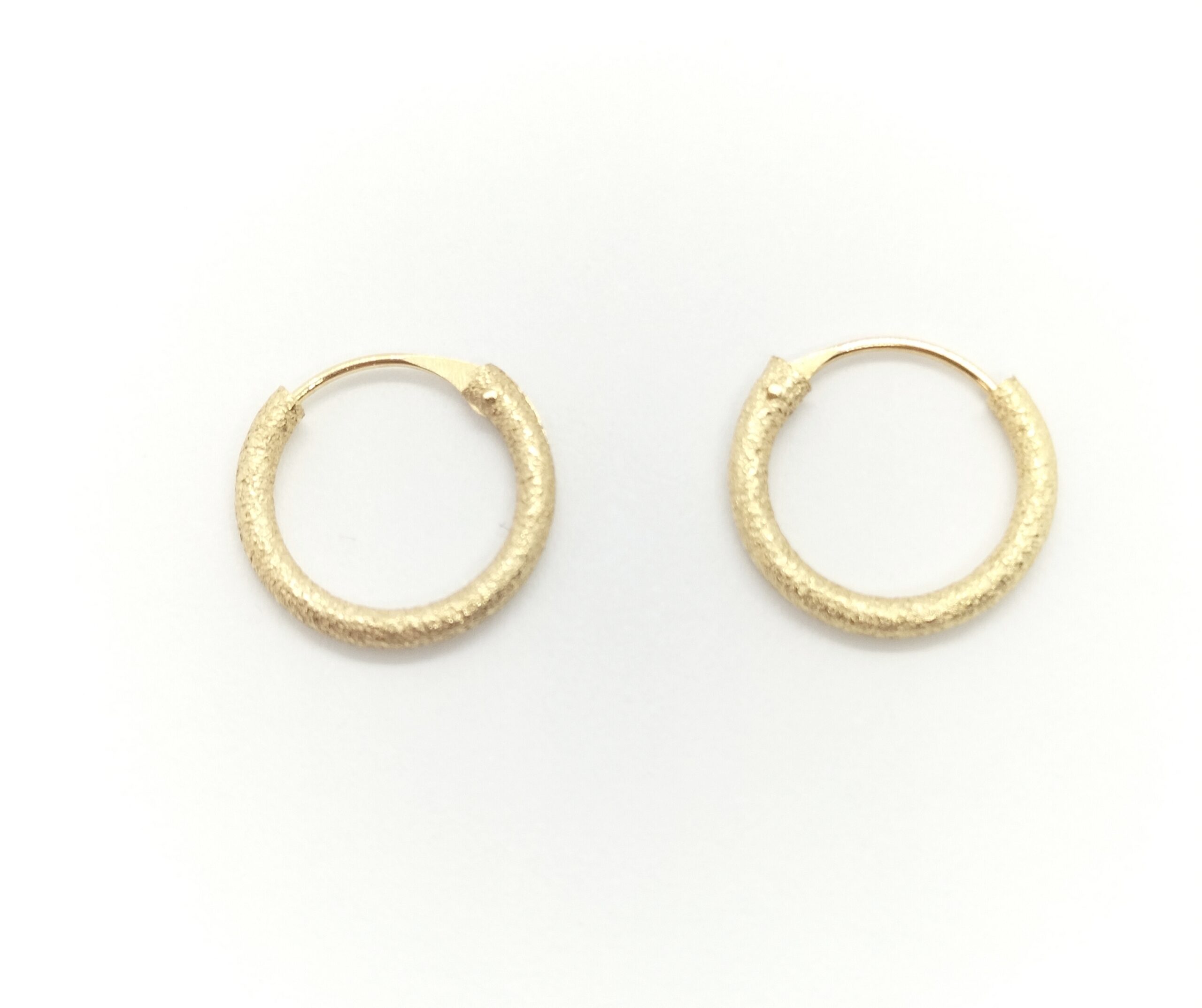 Pendientes aro matizado medida 11 x 1.50 mm, oro 18k - Imagen 4
