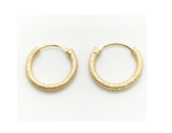Pendientes aro matizado medida 11 x 1.50 mm, oro 18k