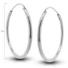Pendientes plata aro 30x2 mm.