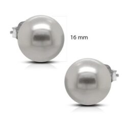Pendiente plata perla 16 mm.