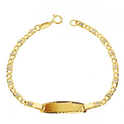 Esclava bebé con circonitas. Oro 18 kilates