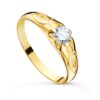 Anillo oro 18k. solitario circonita