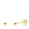 Pendiente bola lisa 3mm bebé o niña fresa, 18K