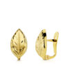 Pendientes de cierre hoja labrada para mujer, oro 18k