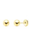 Pendientes bola 7 mm. para niña o bebé. Oro 18K