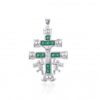 Cruz de Caravaca con piedras verdes