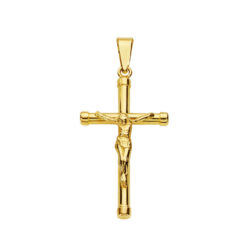 Cruz oro amarillo con Cristo
