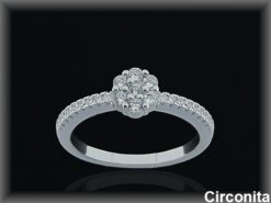 Anillo plata flor con circonitas