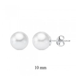 Pendiente plata perla 10mm.