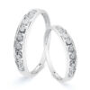 Alianza boda oro blanco 18 K. con circonitas