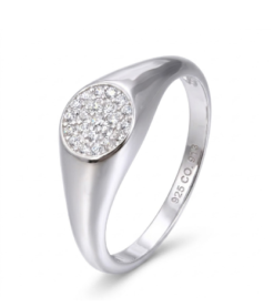 Anillo plata sello circonitas