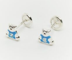 Pendientes plata Osito azul