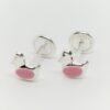 Pendientes plata patitos rojos