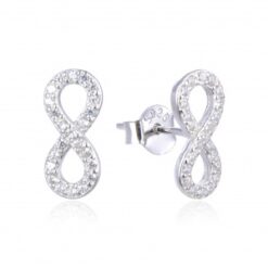 Pendientes plata infinito con circonita