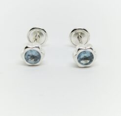 Pendientes flor piedra azul
