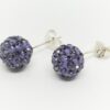 Pendiente plata multipiedra morada