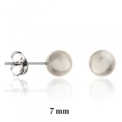 Pendientes plata perla 7mm