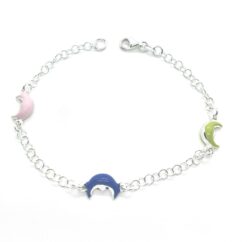 Pulsera plata lunas esmaltadas