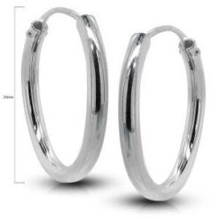 Pendiente plata aro 25 mm.