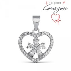 Colgante plata corazón circonitas