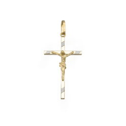Cruz oro bicolor cristo