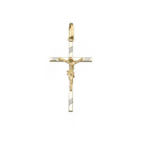 Cruz oro bicolor cristo