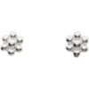 Pendientes plata lisos flor