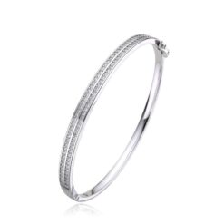 Pulsera plata aro mujer con circonitas