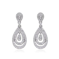 Pendientes mujer plata con circonitas