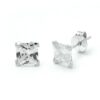 Pendientes plata circonita cuadrada