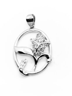 Colgante plata tulipán circonitas