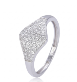 Anillo plata rodiada piedras