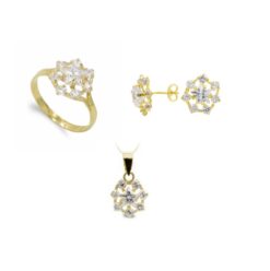 Juego oro mujer circonitas