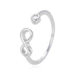 Anillo plata con infinito y circonita