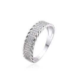 Anillo plata rodiada con circonitas