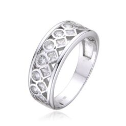 Anillo plata rodiada con circonitas