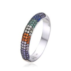 Anillo mujer plata piedras multicolor