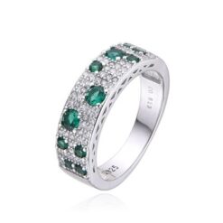 Anillo plata con piedras verdes