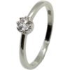 Anillo solitario plata rodiada