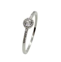 Anillo plata solitario con circonitas