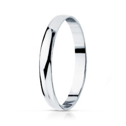 Alianzas boda oro blanco liso 2.5 mm. 18 kilates